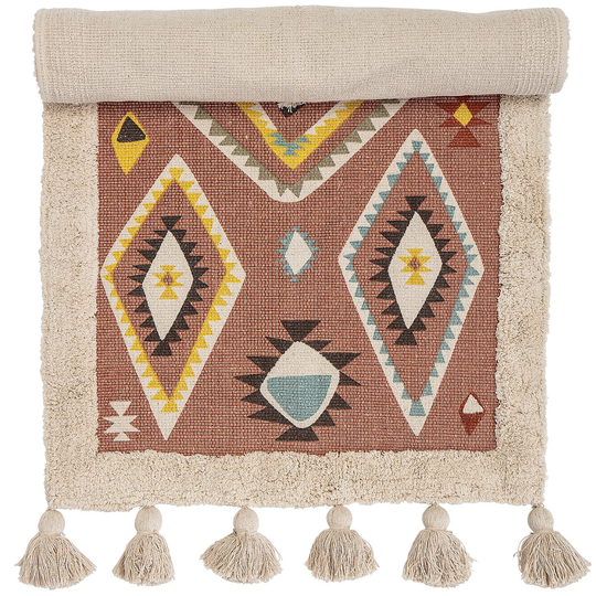 Bloomingville Bloomingville matto tupsuilla, 120 x 65 cm Multi