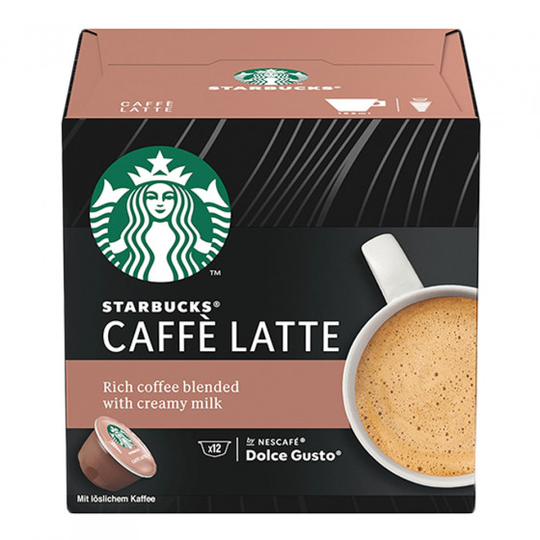 NESCAFÉ® Dolce Gusto® koneisiin sopivat kahvikapselit "Starbucks® Caffe Latte by Nescafé Dolce Gusto®", 12 kpl.