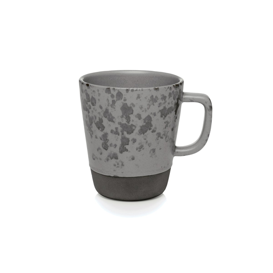 Aida Raw kahvallinen muki, 30 cl harmaa pilkullinen