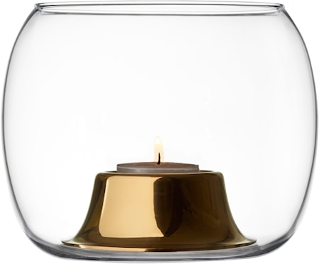 Iittala Kaasa Kynttilälyhty 14x12 cm Kirkas/Ruusukulta