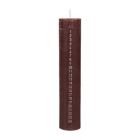 Broste Copenhagen Rustic kalenterikynttilä Madder brown