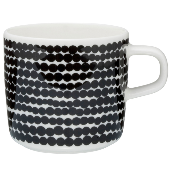 Marimekko Oiva-kahvikuppi, 2 dl, siirtolapuutarha, valkoinen/musta
