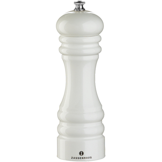 Zassenhaus Berlin-suolamylly, 18 cm, kiiltävän valkoinen