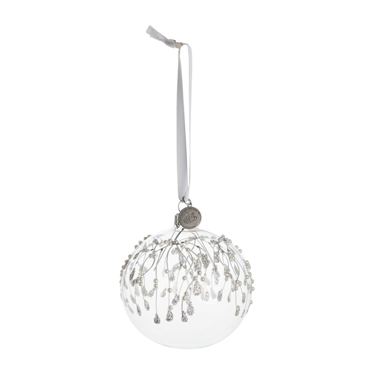 Lene Bjerre Cadelia joulupallo misteli Ø8 cm clear-hopea