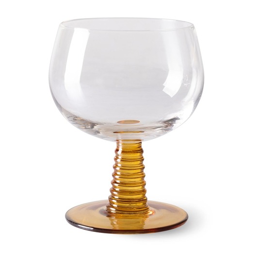 HKliving Swirl viinilasi matala Ochre