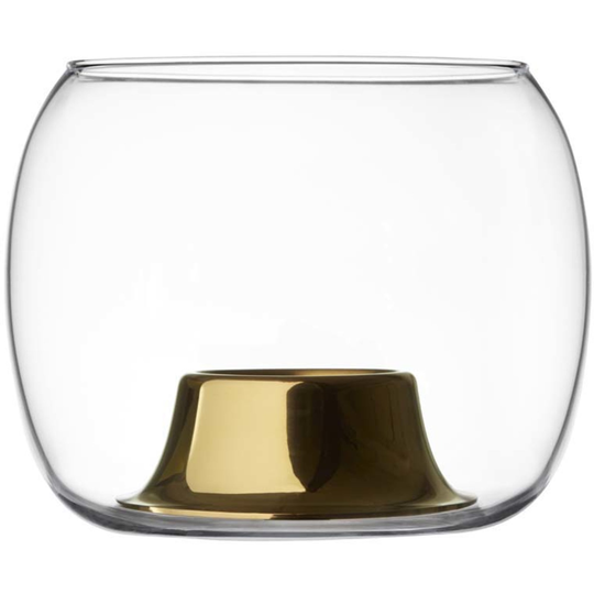 Iittala Kaasa-kynttilälyhty, 14,1 x 11,5 cm, kirkas/ruusukulta
